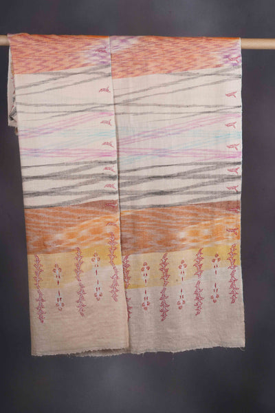 Striped Border Embroidery Cashmere Pashmina Shawl