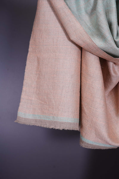 Reversible Pistachio & Cantaloupe Cashmere Pashmina Shawl