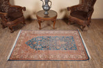 Rust And Blue kashmir carpet