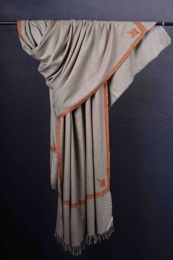3 yard Natural Base Embroidery Cashmere Pashmina Shawl