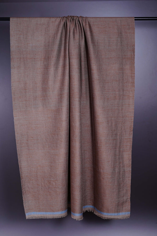 Reversible Dark Beige & Sky Blue Cashmere Pashmina Shawl — pashmina shawl reverse side