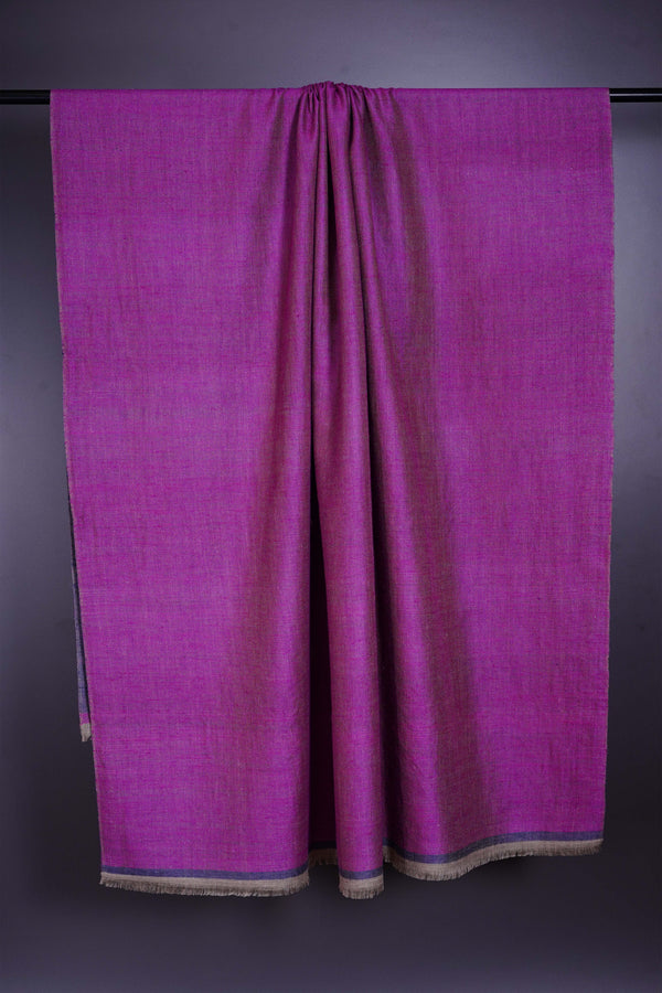 Reversible Mulberry Pink & Indigo Cashmere Pashmina Shawl — pashmina shawl reverse side