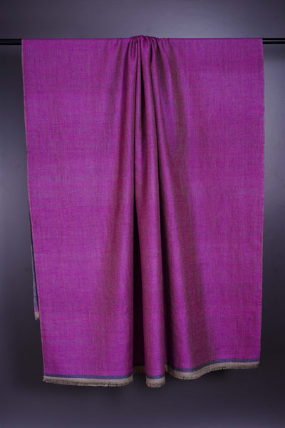 Reversible Mulberry Pink & Indigo Cashmere Pashmina Shawl