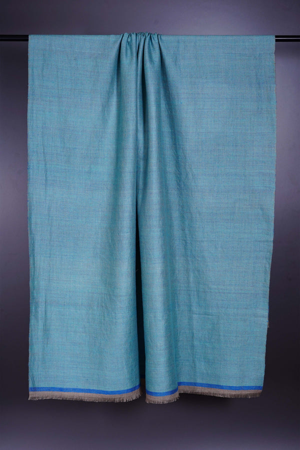 Reversible Turquoise & Blue Cashmere Pashmina Shawl — pashmina shawl reverse side