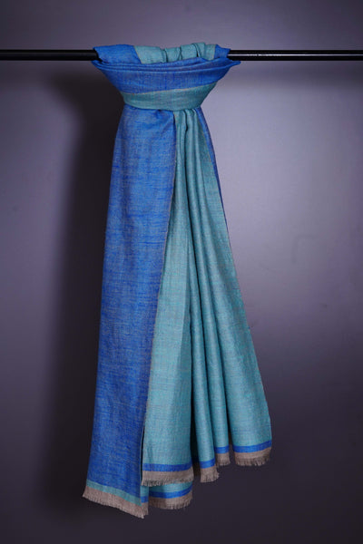 Reversible Turquoise & Blue Cashmere Pashmina Shawl