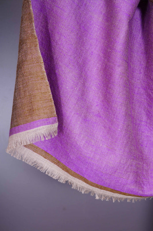 Reversible Dark Beige & Violet Cashmere Pashmina Shawl