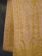 Mustard Big Border Embroidery Cashmere Pashmina Shawl