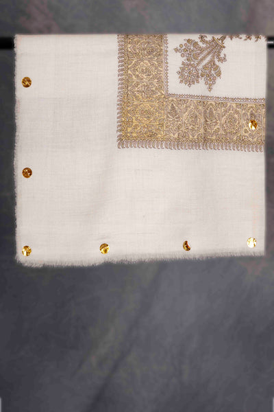 Ivory Base Mussar with Orange and Yellow Embroidery