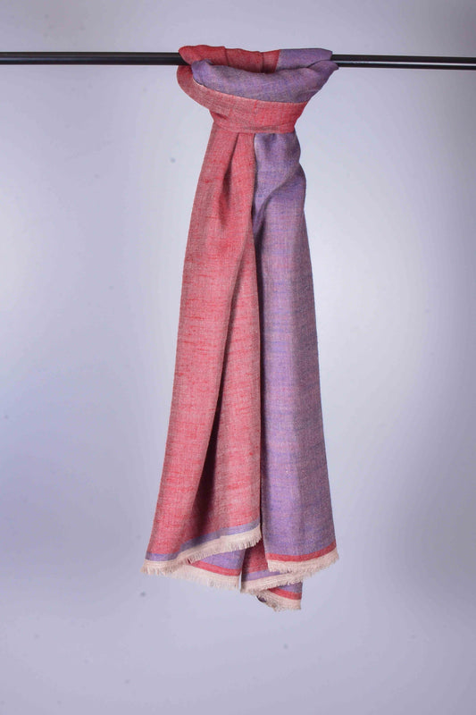 Reversible Pink & Blue Cashmere Pashmina Shawl