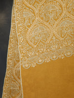 Mustard Jamawar Embroidery Pashmina Shawl