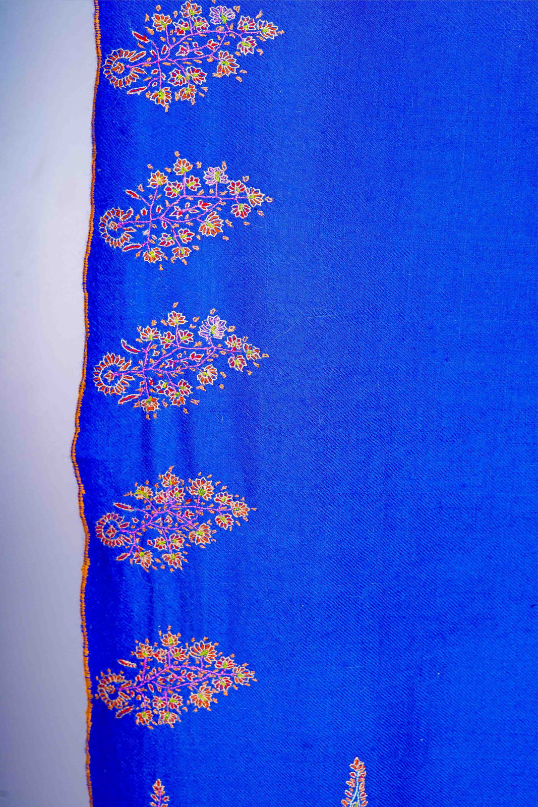 Blue Base hand embroidery Pashmina Cashmere Shawl