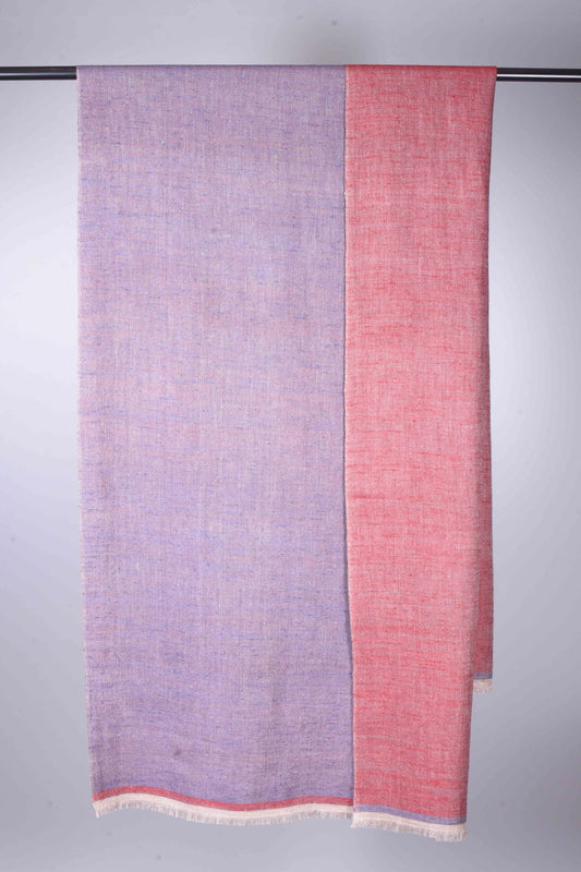 Reversible Pink & Blue Cashmere Pashmina Shawl