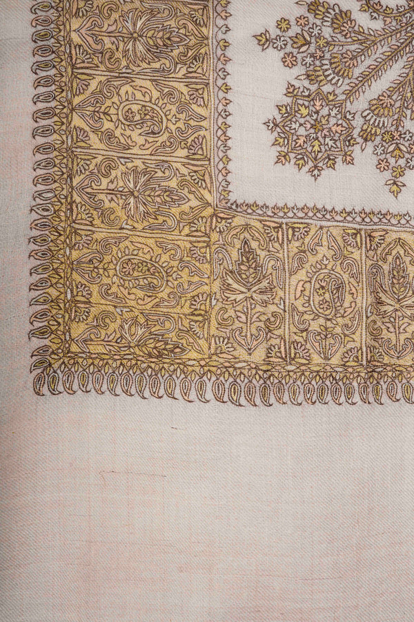 Ivory Base Mussar with Orange and Yellow Embroidery