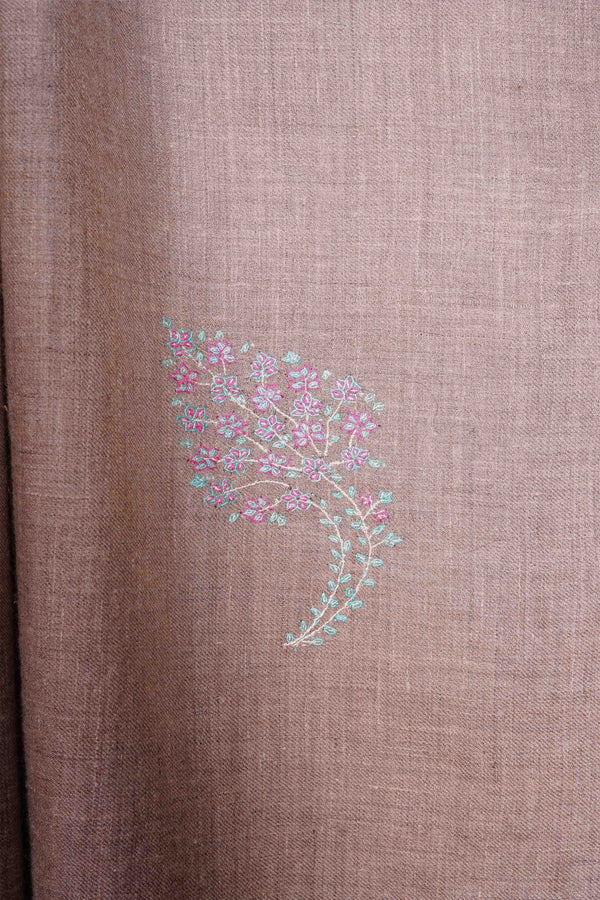 Natural Base multicolor Embroidery Cashmere Pashmina Shawl