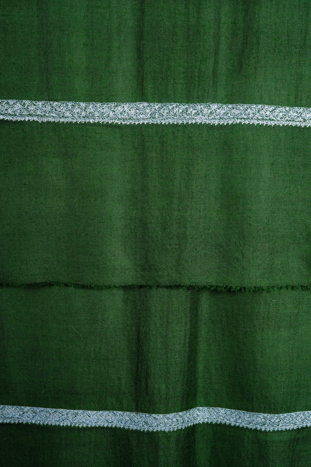 Basil Green Border Embroidery Pashmina Scarf