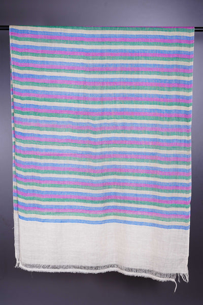 Multicolor stripe Handwoven Cashmere Pashmina Scarf