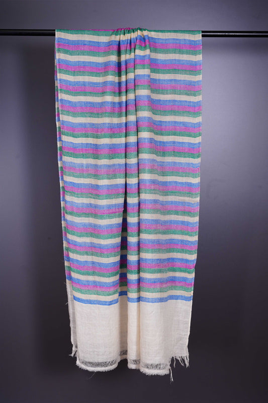 Multicolor stripe Handwoven Cashmere Pashmina Scarf