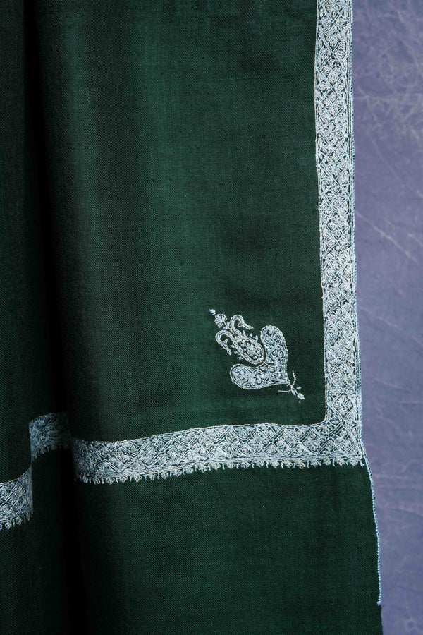 Green Jali Cashmere Pashmina Scarf