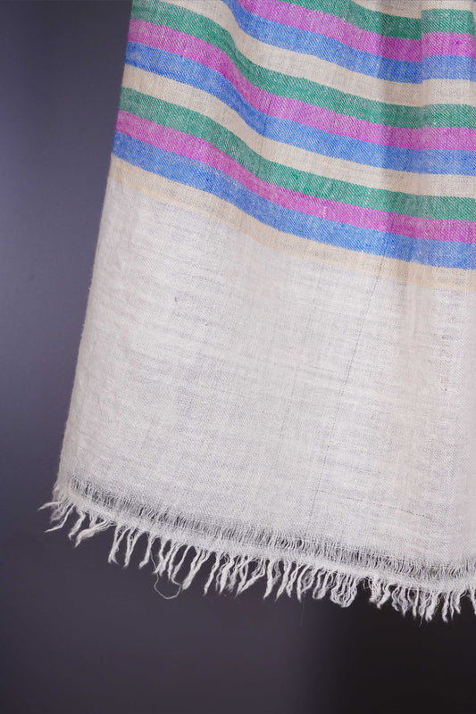 Multicolor stripe Handwoven Cashmere Pashmina Scarf