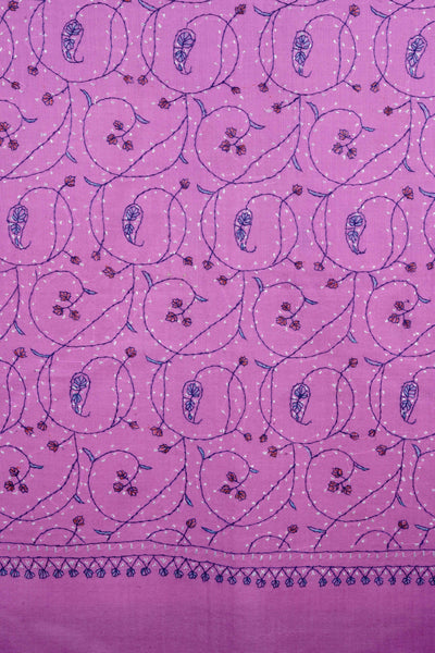 Taffy Pink Jali Sozni Embroidery Wool Stole