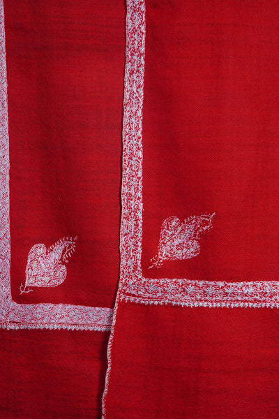 Red Border Embroidery Pashmina Cashmere Scarf