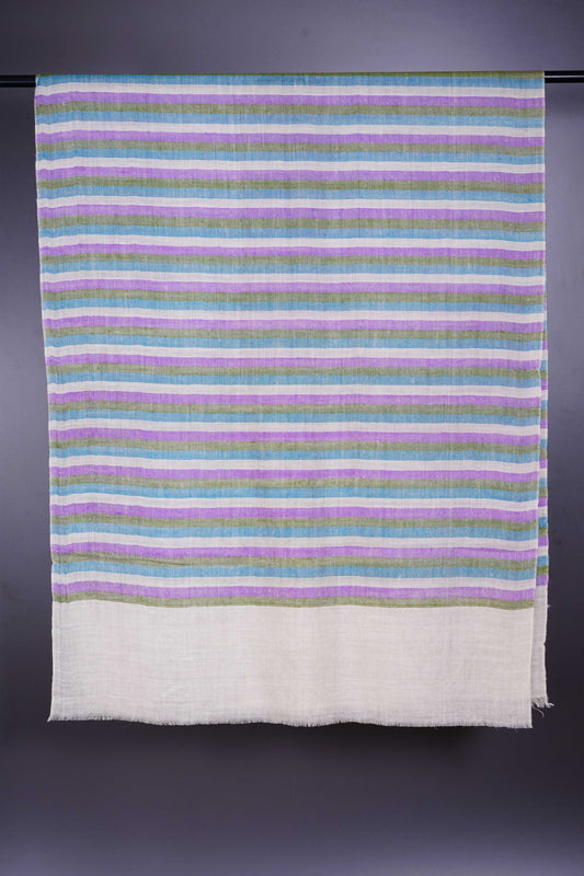 Multicolor stripe handmade Cashmere Pashmina Scarf