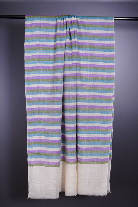 Multicolor stripe handmade Cashmere Pashmina Scarf