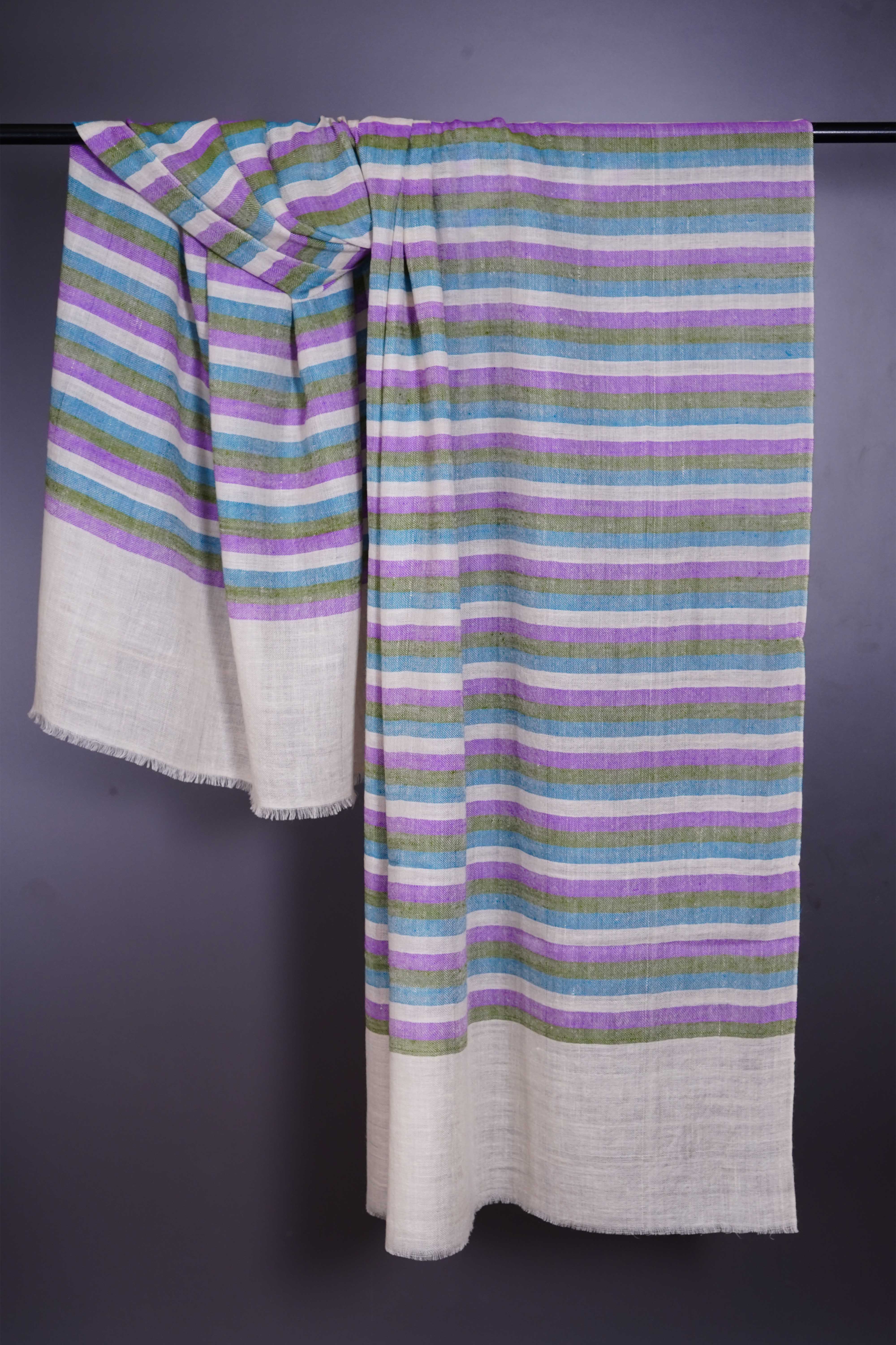 Multicolor stripe handmade Cashmere Pashmina Scarf