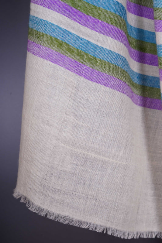 Multicolor stripe handmade Cashmere Pashmina Scarf