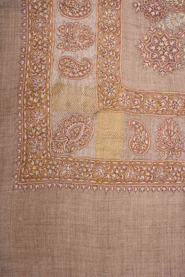 Natural Base Mussar with multicolor Embroidery