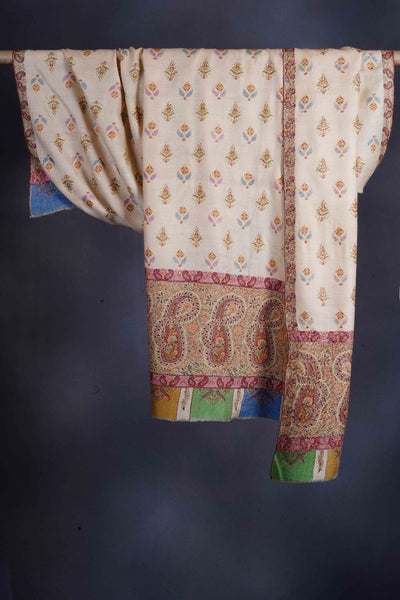 Multicolor Jamawar  Embroidery Cashmere Pashmina Shawl