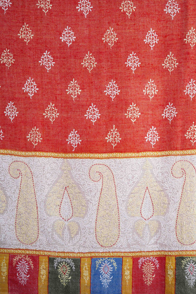 Boteh Motif Embroidery Reversible Cashmere Pashmina Shawl