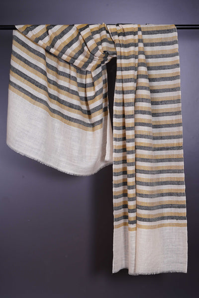 Multicolor stripe hand-woven Cashmere Pashmina Stole