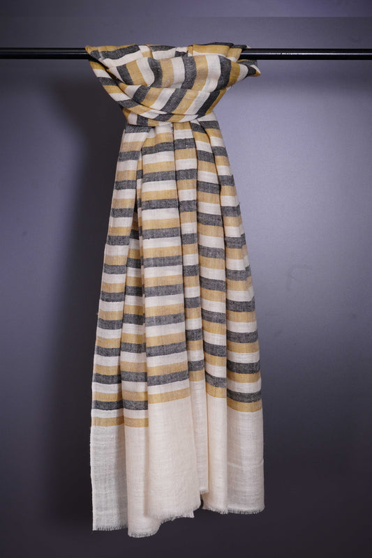 Multicolor stripe hand-woven Cashmere Pashmina Stole