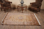Ivory And Mustard kashmir carpet