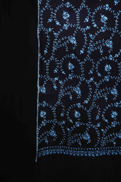 Black Jali Sozni Embroidery Stole