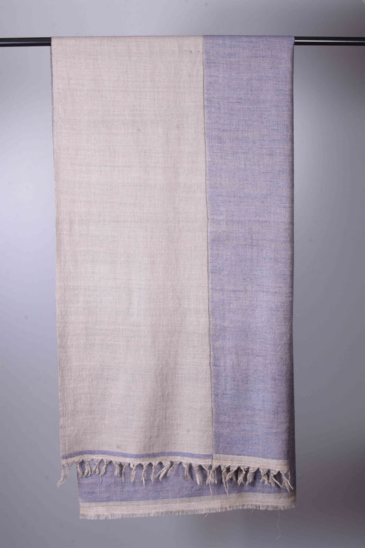 Reversible Blue & Silver Cashmere Pashmina Shawl