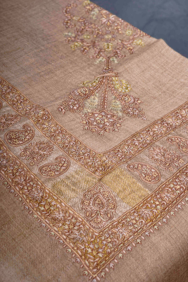 Natural Base Mussar with multicolor Embroidery