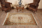 Ivory and Maroon kashmir carpet