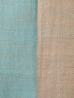 Aqua Blue And Light Peach Reversible Handwoven Cashmere Pashmina Shawl