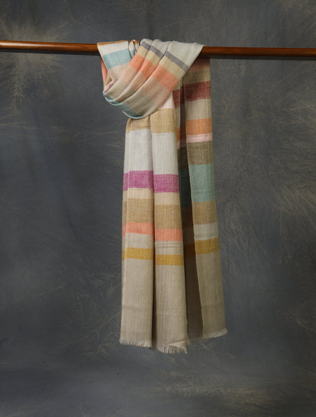 Beautiful Light Pastel Color Plaid Pure Cashmere Pashmina Scarf