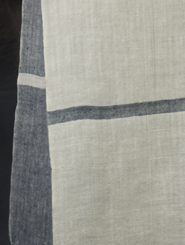 Black And Ivory Plaid Pure Cashmere Pashmina Scarf