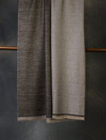 Black And Stone Grey Reversible Handwoven Cashmere Pashmina Shawl