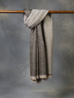 Black And Stone Grey Reversible Handwoven Cashmere Pashmina Shawl