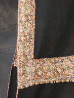 Black Base Big Border Embroidery Cashmere Pashmina Shawl