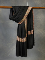 Black Base Big Border Embroidery Cashmere Pashmina Shawl