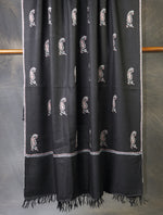 Black Base Buteh-dar Embroidery Pashmina Cashmere Shawl