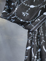 Black Base With Blue Jali Embroidery Pashmina Cashmere Scarf