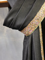 Black big border embroidery cashmere pashmina shawl 1