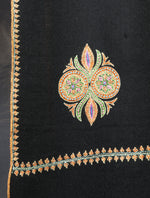Black Butti-Dar & Border Embroidery Cashmere Pashmina Shawl